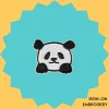 Waiting panda Iron-on Embroidery