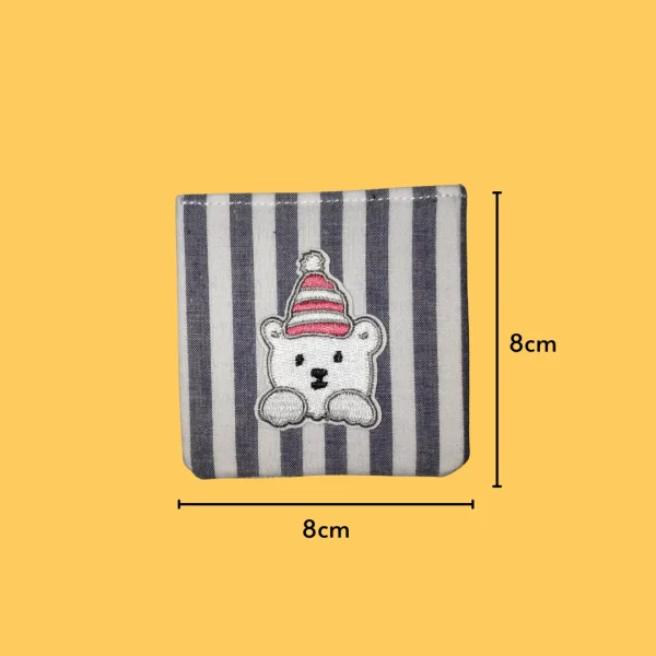 Cute polar bear with red and white hat Iron-on Embroidery