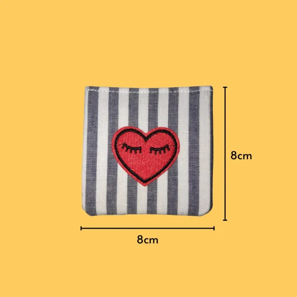 Red heart with closed eyes Iron-on Embroidery
