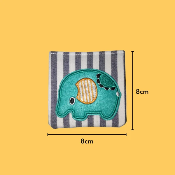 Cute round blue elephant Iron-on Embroidery