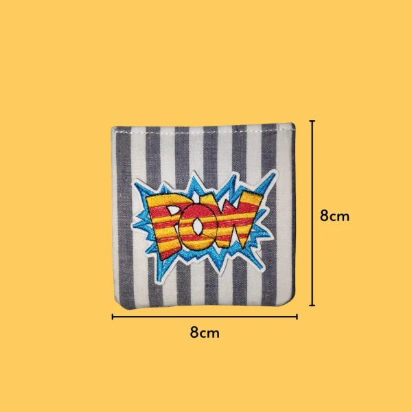 Dynamic 'POW' text Iron-on Embroidery