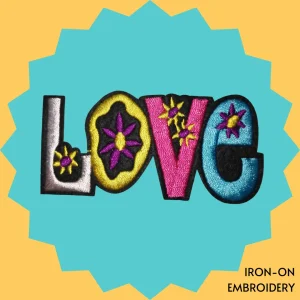 Retro 'LOVE' text Iron-on Embroidery