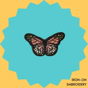 Classic light red butterfly Iron-on Embroidery