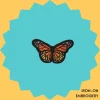 Classic orange butterfly Iron-on Embroidery