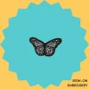 Classic gray butterfly Iron-on Embroidery