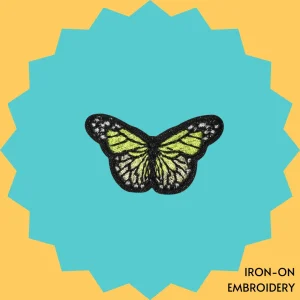 Classic green butterfly Iron-on Embroidery