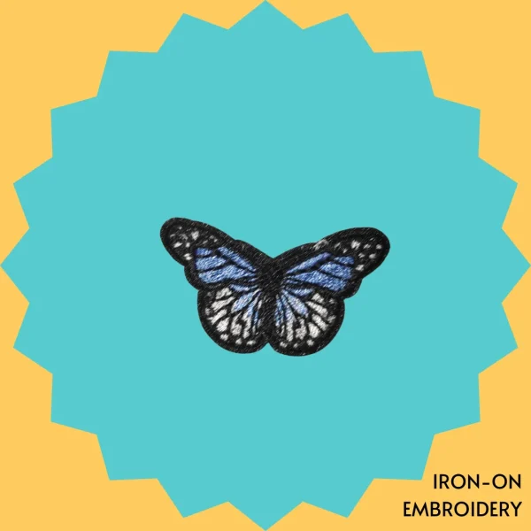 Classic blue butterfly Iron-on Embroidery