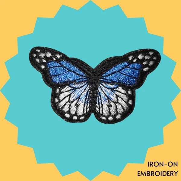 Classic blue and white butterfly Iron-on Embroidery