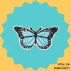 Classic ice blue butterfly Iron-on Embroidery