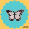 Pink and white butterfly Iron-on Embroidery