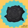 Large black rose Iron-on Embroidery