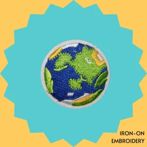 Grassy planet earth Iron-on Embroidery