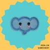 Iron-On-Patch-45 Cute minimalist elephant Iron-on Embroidery