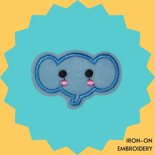 Iron-On-Patch-45 Cute minimalist elephant Iron-on Embroidery