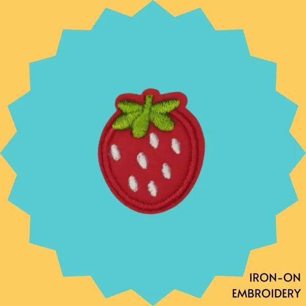 Cute round strawberry Iron-on Embroidery