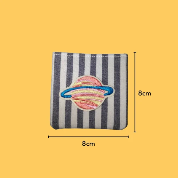 Red and yellow Saturn with blue ring aesthetic Iron-on Embroidery