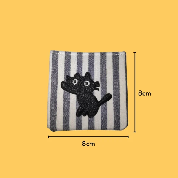 Black cat standing Sticker Embroidery