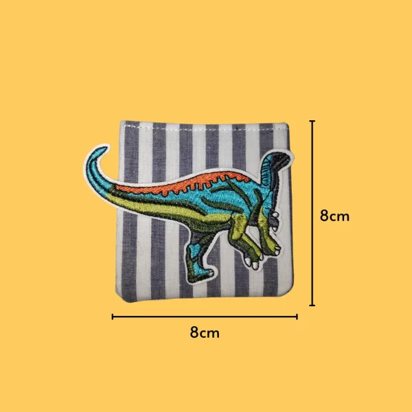 Multicolored Fukuisaurus Dinosaur Iron-on Embroidery