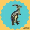 Iron-On-Patch-497 Multicolored Charonosaurus Dinosaur Iron-on Embroidery