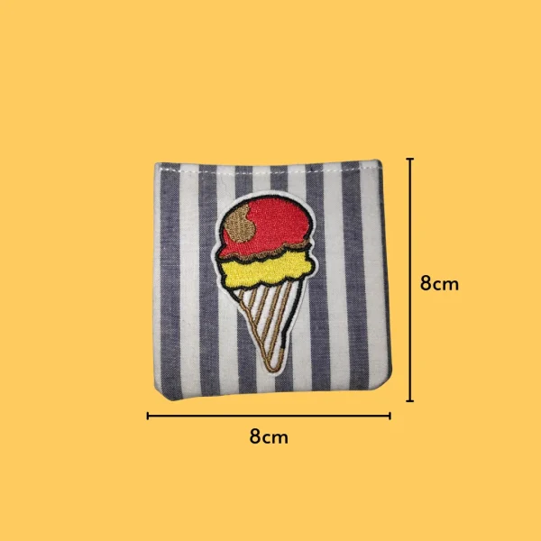 Red and yellow ice cream Iron-on Embroidery