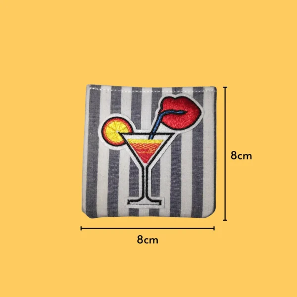 Lips sipping on mocktail straw Iron-on Embroidery