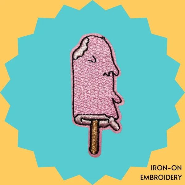 Iron-On-Patch-515 Pink bittlen popsicle Iron-on Embroidery