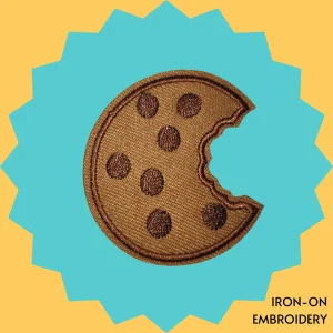 Bitten chocolate chip cookie Iron-on Embroidery