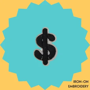 Black dollar sign Iron-on Embroidery