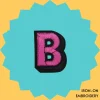 Pink letter 'B' Iron-on Embroidery