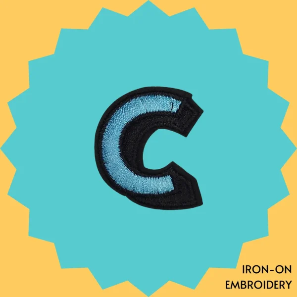 Iron-On-Patch-537 Blue letter 'C' Iron-on Embroidery