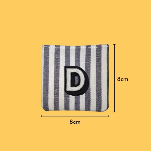 White letter 'D' Iron-on Embroidery