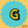 Yellow letter 'G' Iron-on Embroidery