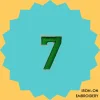 Green 'number 7' Iron-on Embroidery