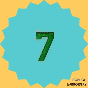 Green ‘number 7’ Iron-on Embroidery