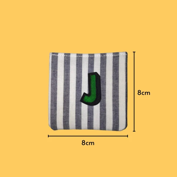Green letter 'J' Iron-on Embroidery