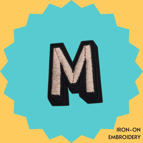 Iron-On-Patch-557 Gray letter 'M' Iron-on Embroidery