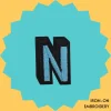 Blue letter 'N' Iron-on Embroidery