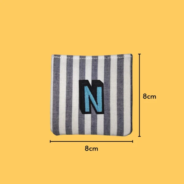 Blue letter 'N' Iron-on Embroidery