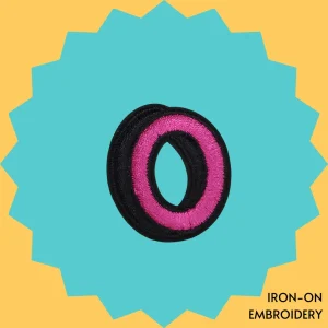 Pink letter 'O' Iron-on Embroidery