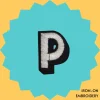 Iron-On-Patch-563 Gray letter 'P' Iron-on Embroidery
