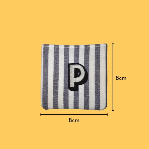 Iron-On-Patch-564 Gray letter 'P' Iron-on Embroidery