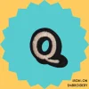 Gray letter 'Q' Iron-on Embroidery