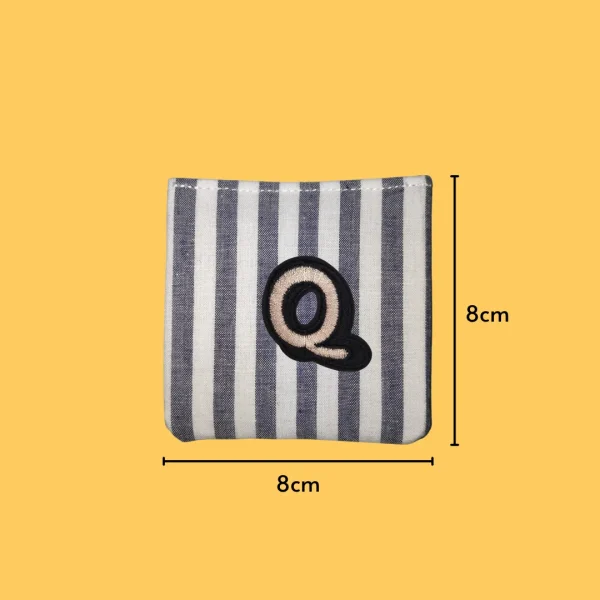Gray letter 'Q' Iron-on Embroidery