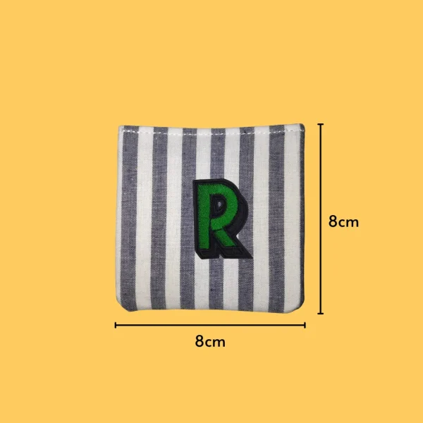 Green letter 'R' Iron-on Embroidery
