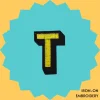 Iron-On-Patch-571 Yellow letter 'T' Iron-on Embroidery
