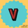 Red letter 'V' Iron-on Embroidery