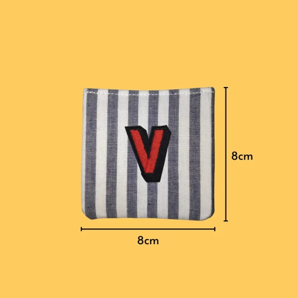 Red letter 'V' Iron-on Embroidery