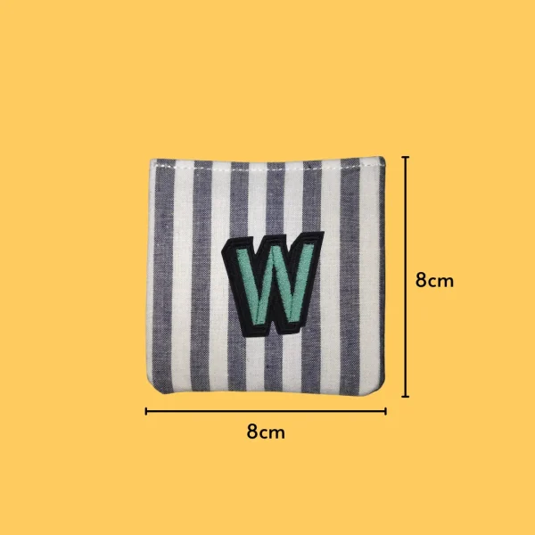 Green letter 'W' Iron-on Embroidery