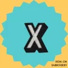 White letter 'X' Iron-on Embroidery