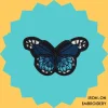 Blue patterned butterfly Iron-on Embroidery